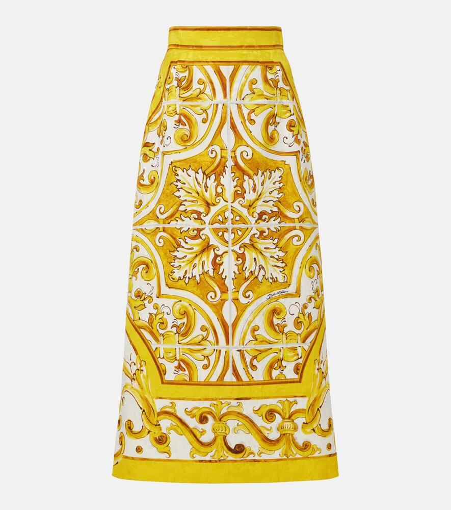 dolce & gabbana majolica brocade midi skirt
