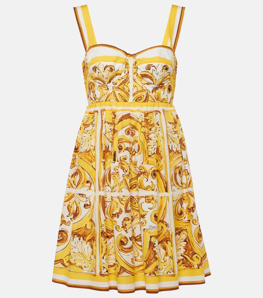 dolce & gabbana majolica cotton poplin minidress