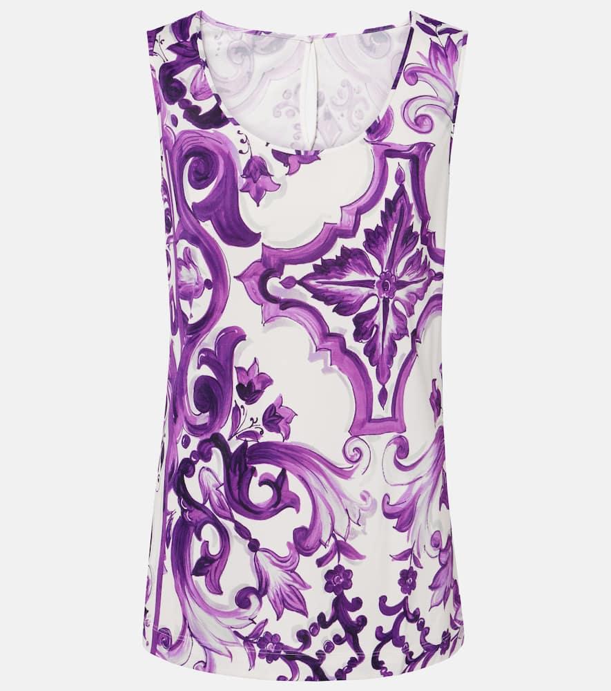 dolce & gabbana majolica jersey tank top