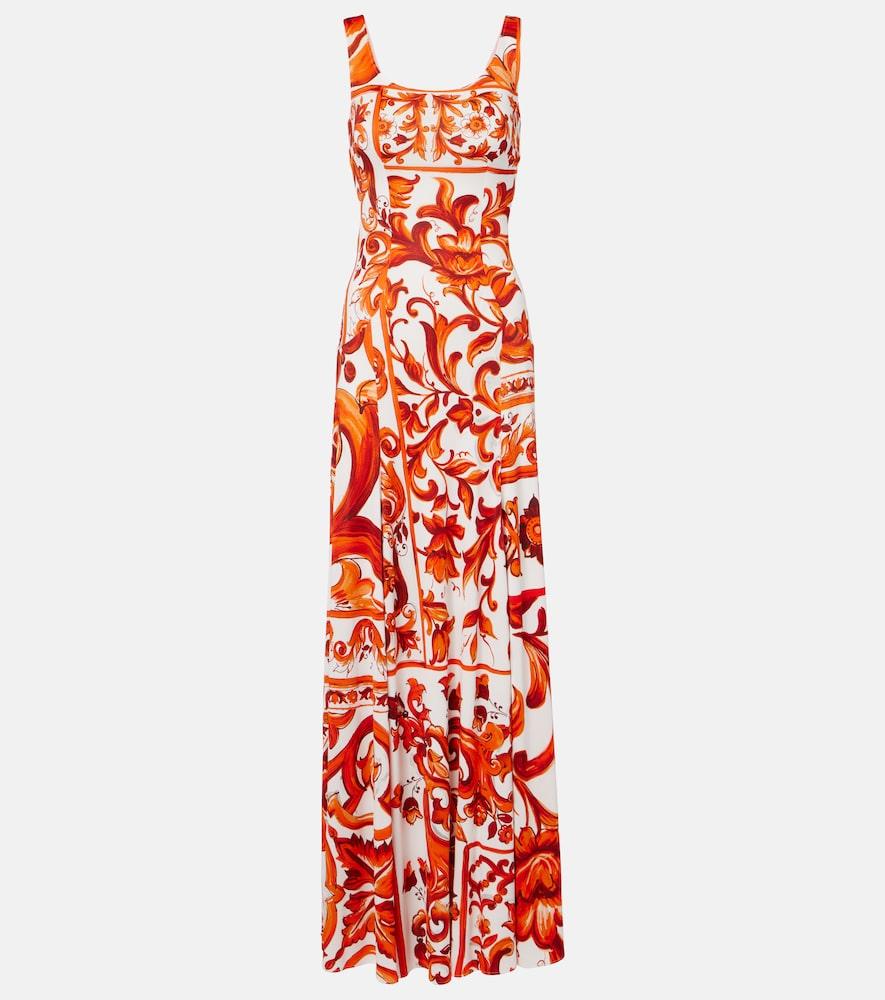 dolce & gabbana majolica organza maxi dress