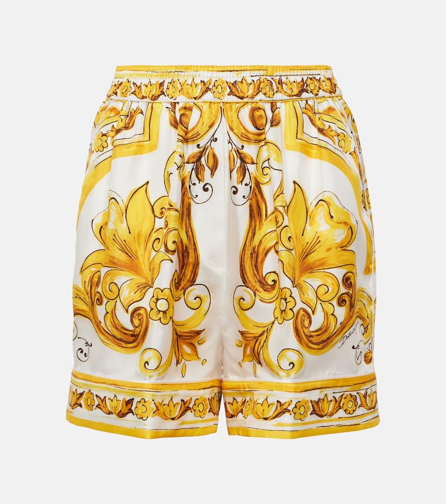 dolce & gabbana majolica silk shorts