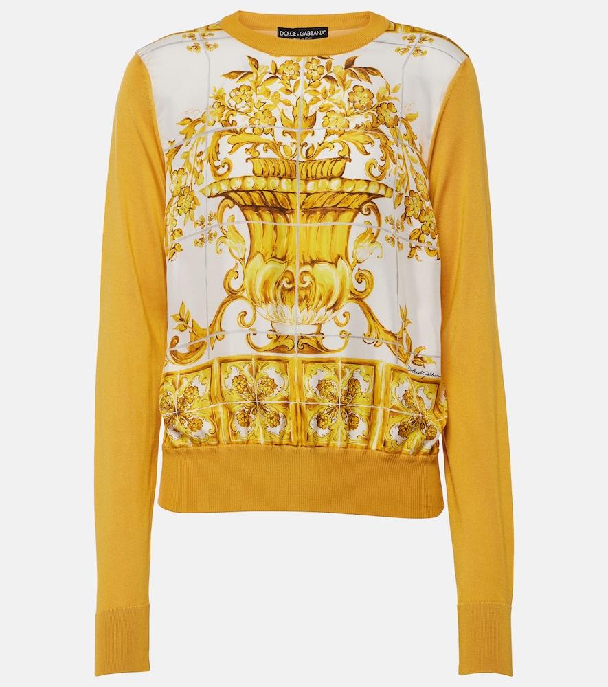 dolce & gabbana majolica silk sweater