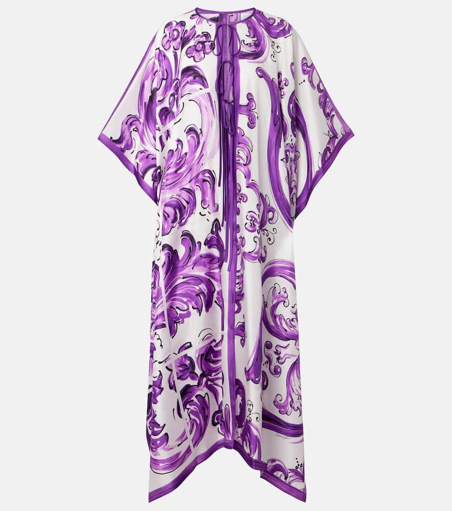 dolce & gabbana majolica silk twill beach dress