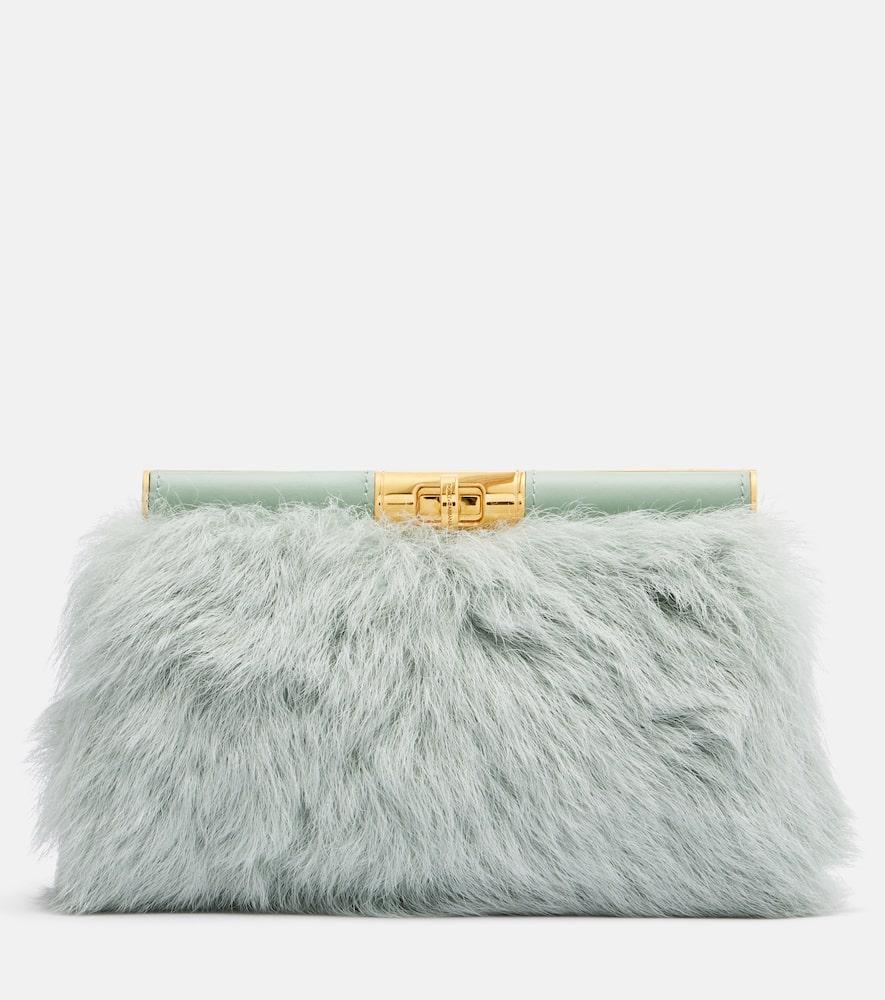 dolce & gabbana marlene small shearling shoulder bag