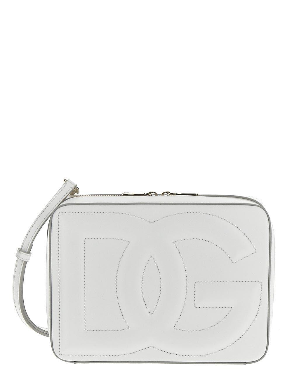 dolce & gabbana medium calfskin camera bag with logo