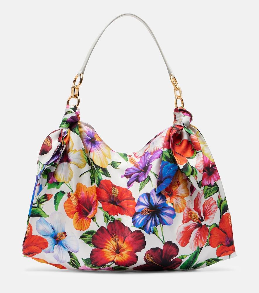 dolce & gabbana medium floral satin shoulder bag