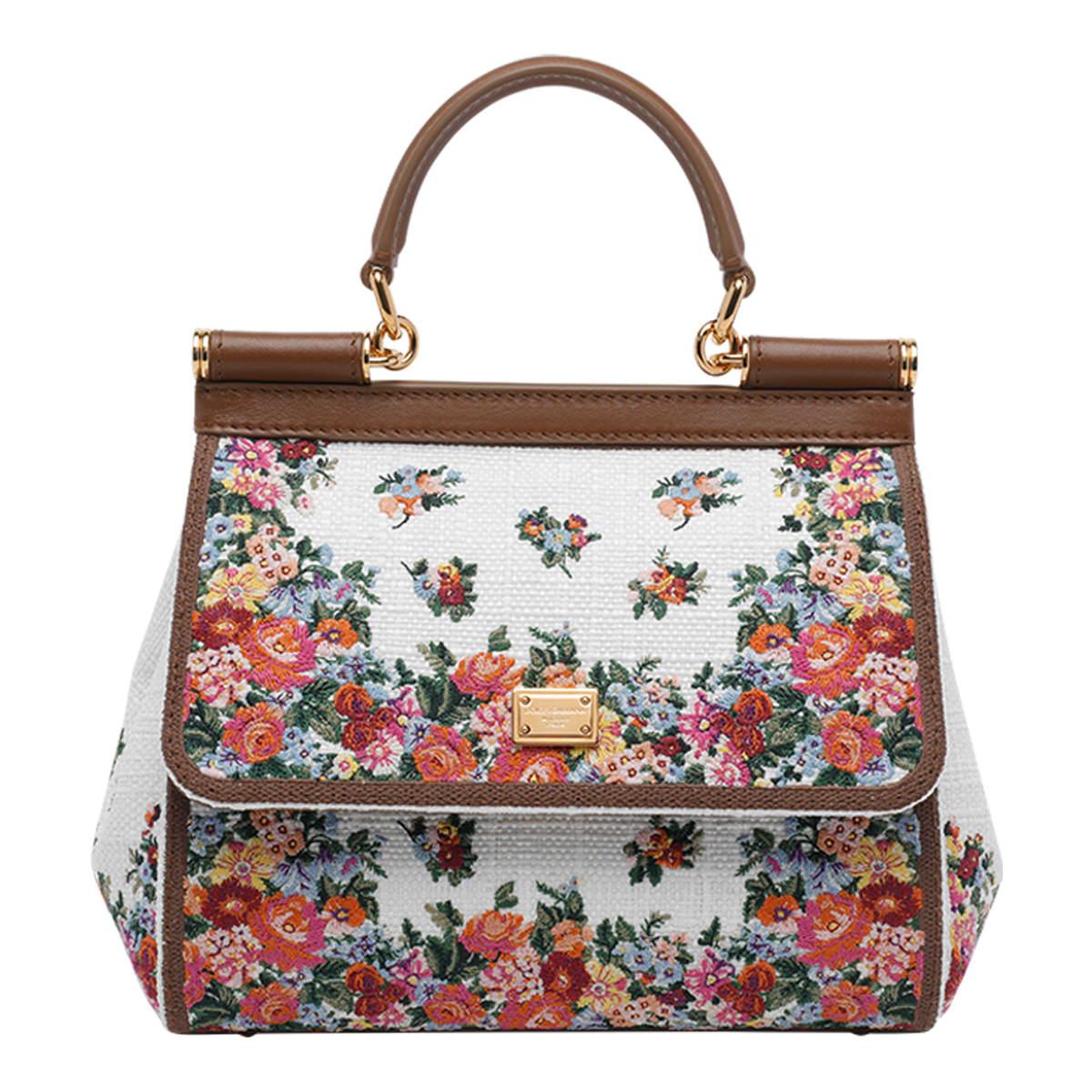 dolce & gabbana medium sicily embroidered handbag