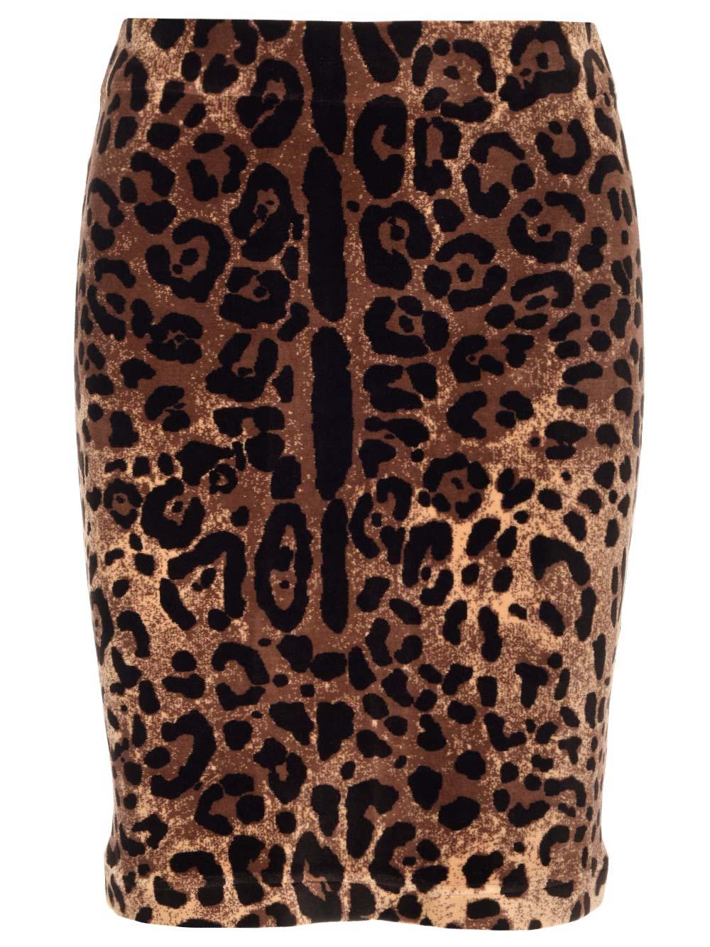 dolce & gabbana mini skirt with leopard motif