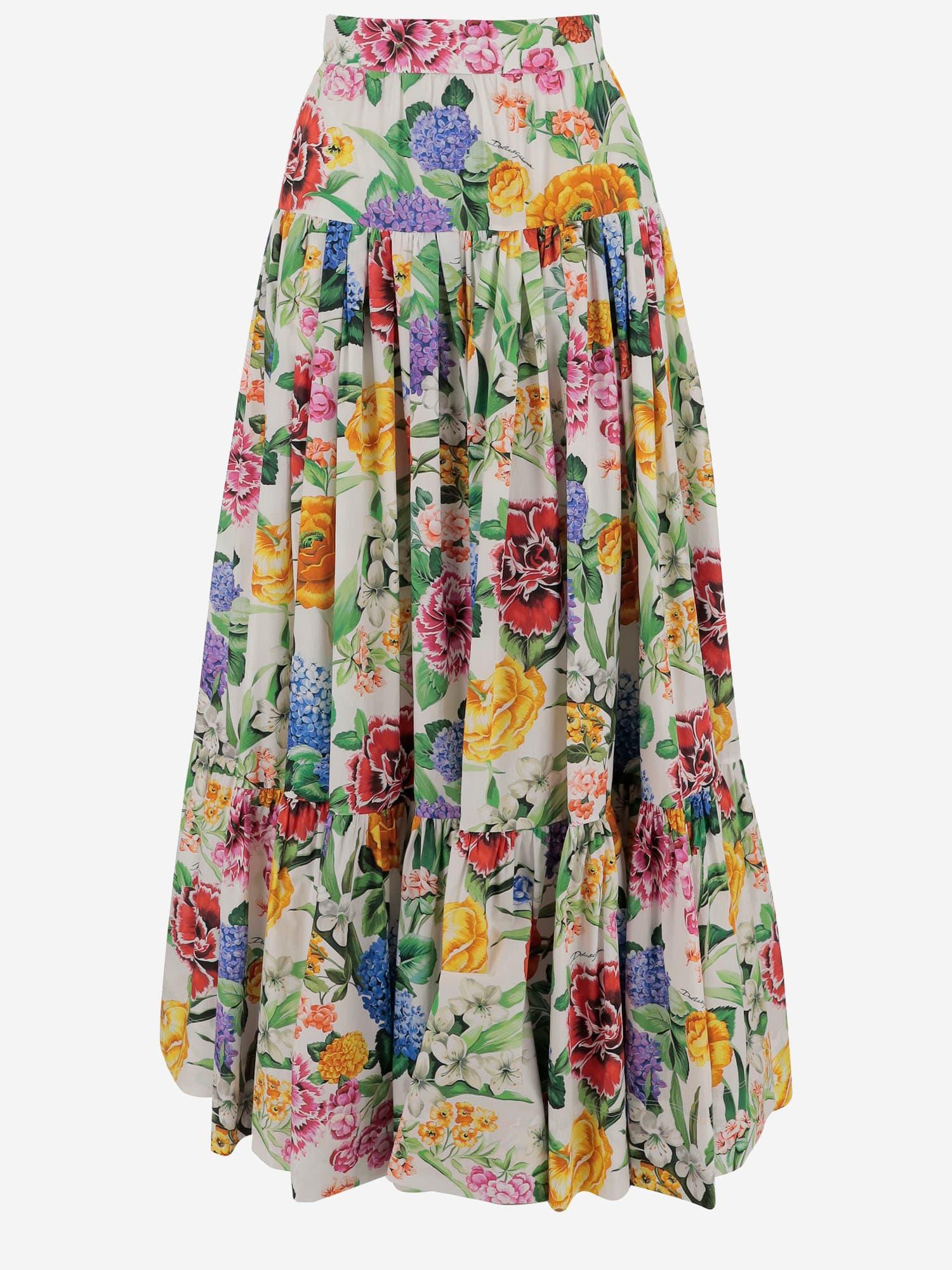 dolce & gabbana multicolor cotton skirt