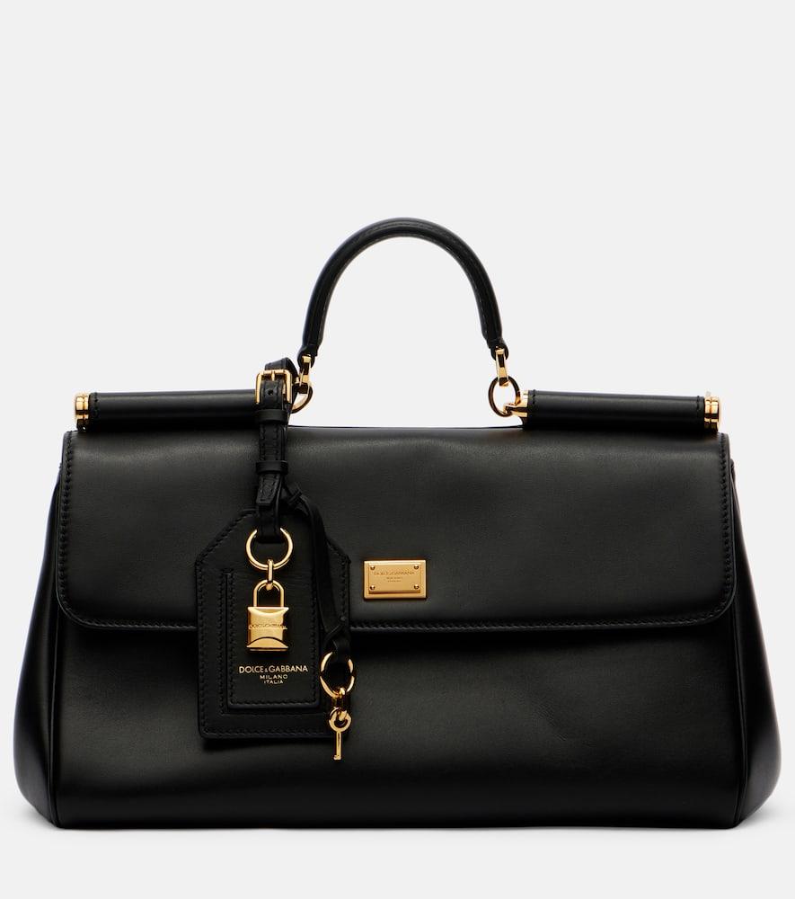 dolce & gabbana my sicily medium leather tote bag