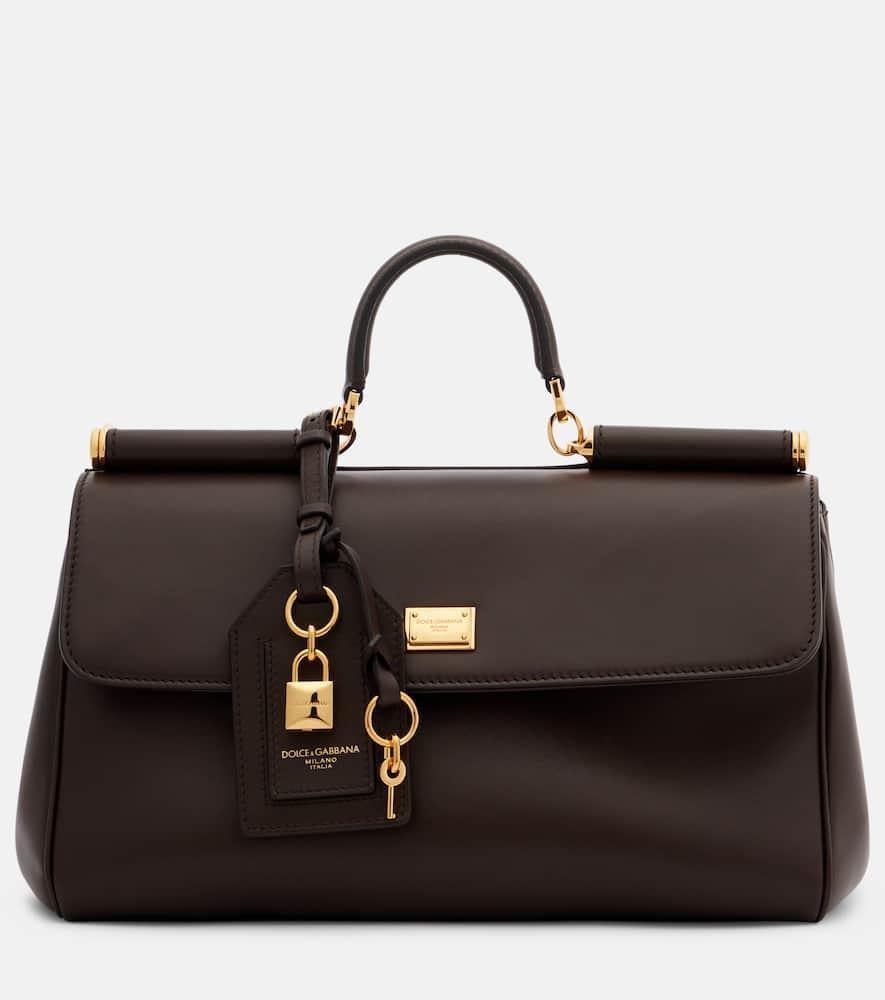 dolce & gabbana my sicily medium leather tote bag