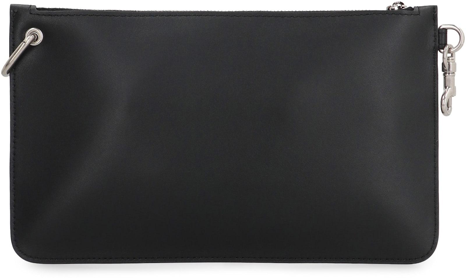 dolce & gabbana necessaire leather flat pouch