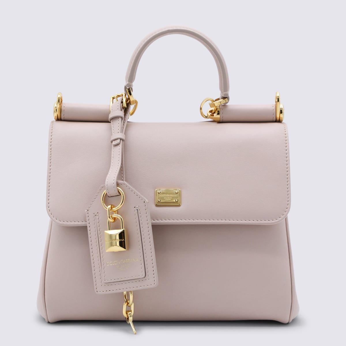 dolce & gabbana nude leather my sicily medium top handle bag