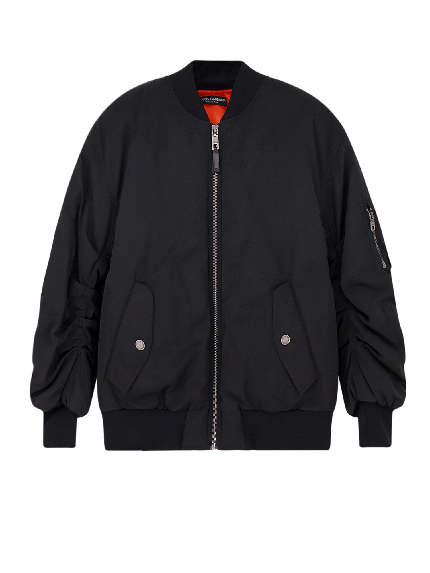 dolce & gabbana nylon jacket with wrinkled effect
