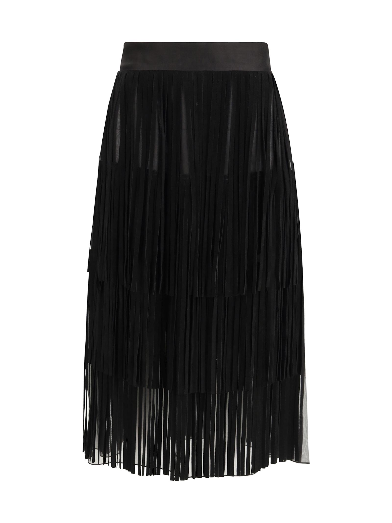 dolce & gabbana organza skirt with fringes