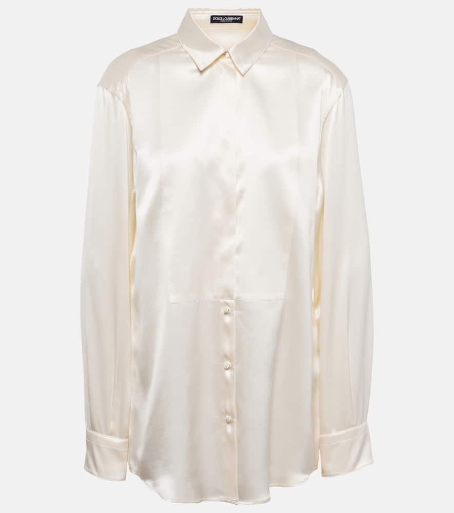 dolce & gabbana paneled silk shirt