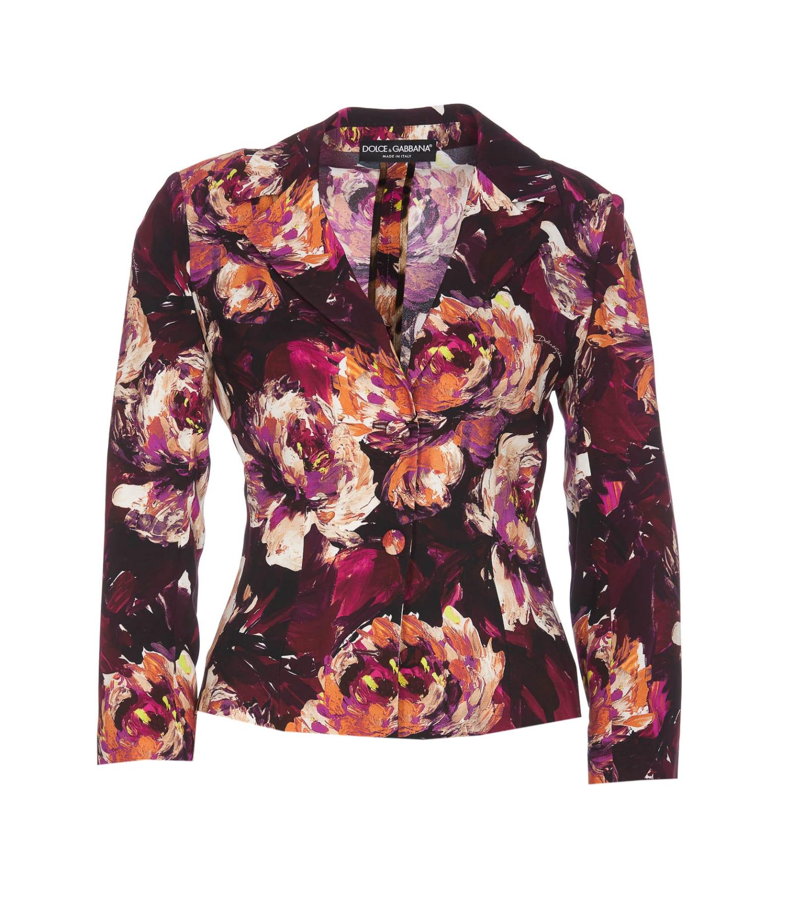 dolce & gabbana peony print jacket