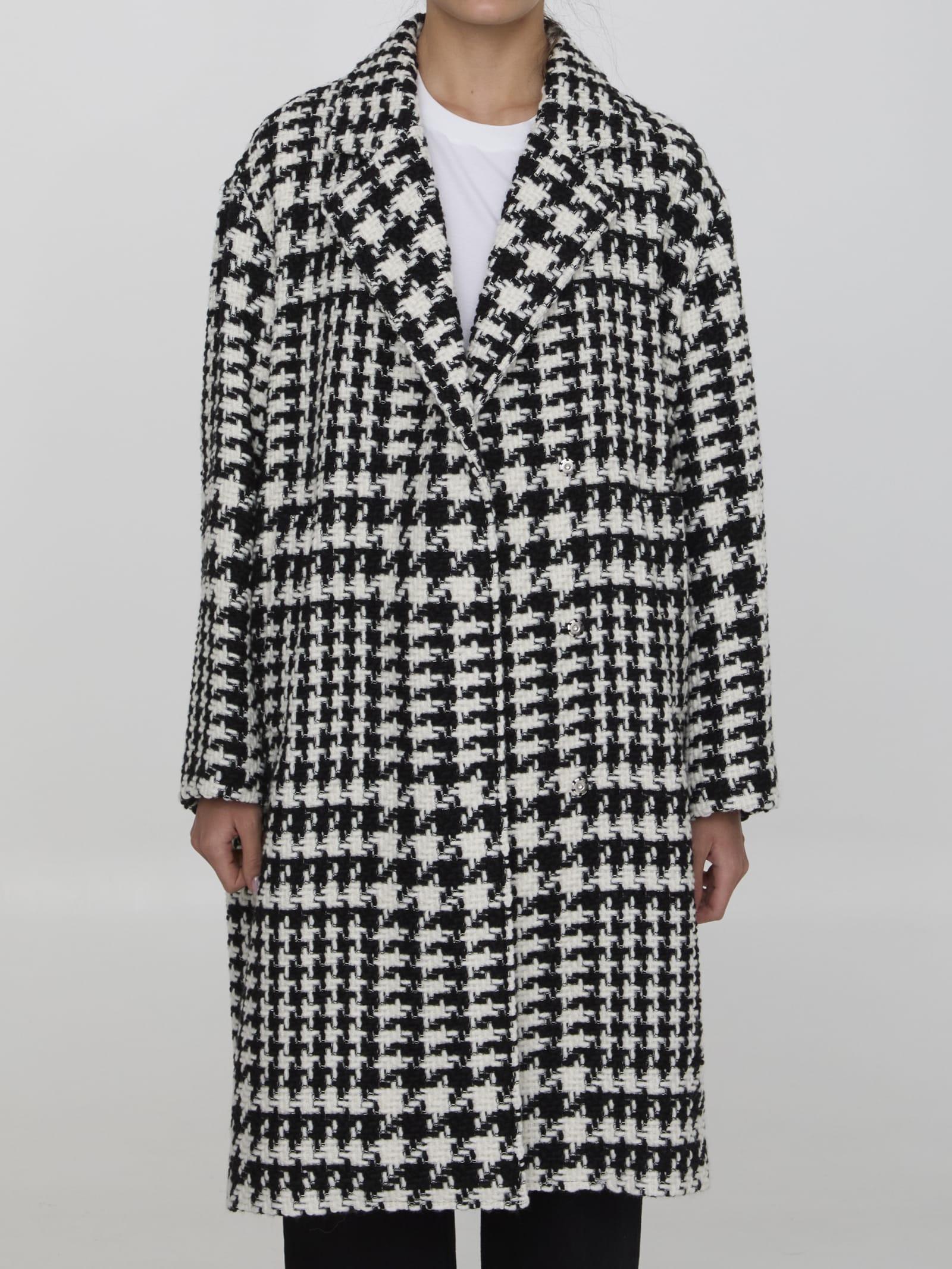 dolce & gabbana pied de poule midi coat