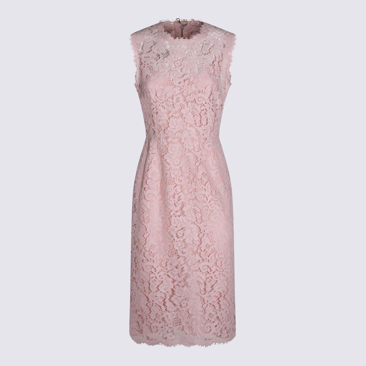 dolce & gabbana pink cotton dress