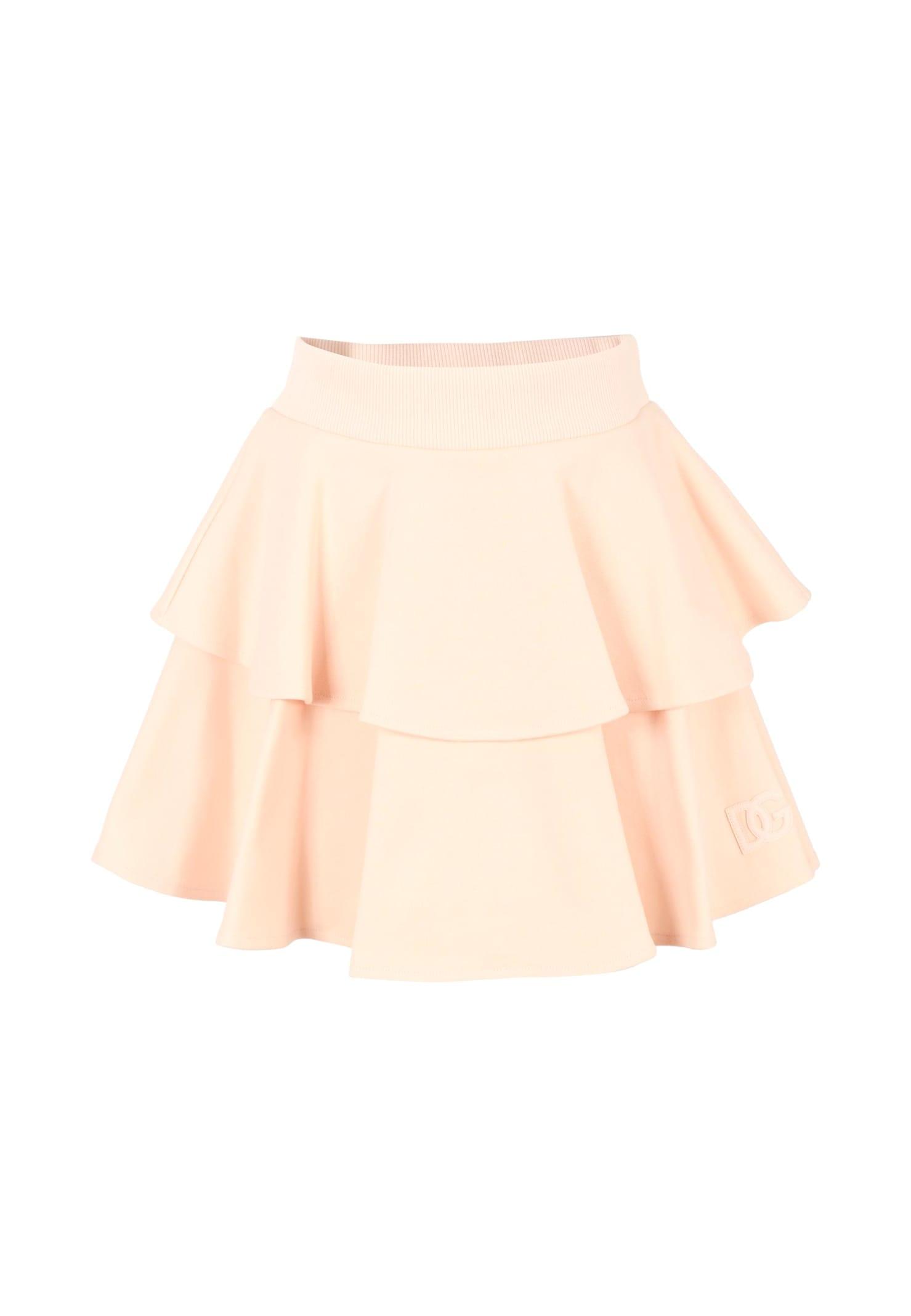 dolce & gabbana pink skirt for girl with logo