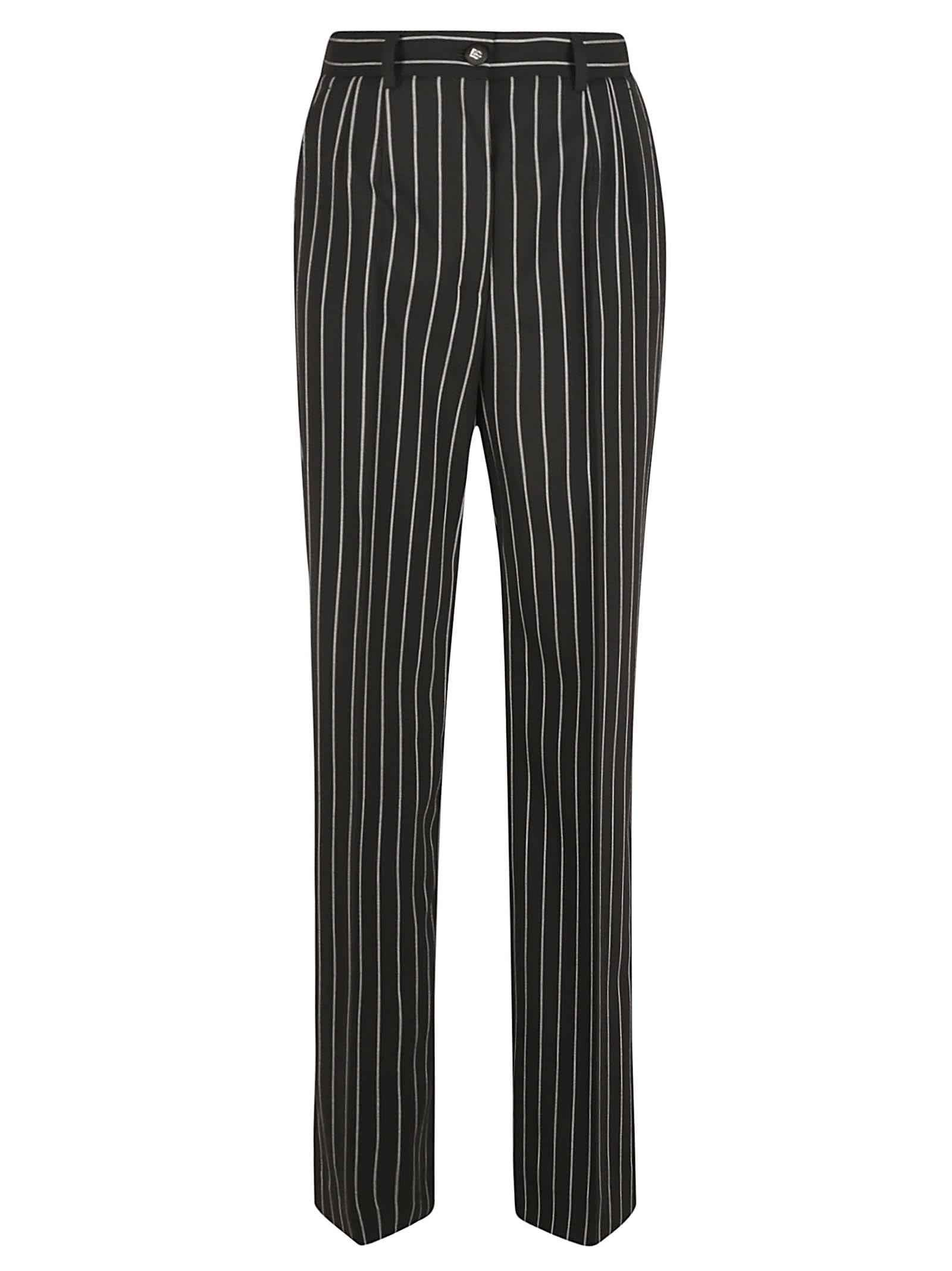 dolce & gabbana pinstripe high waist trousers