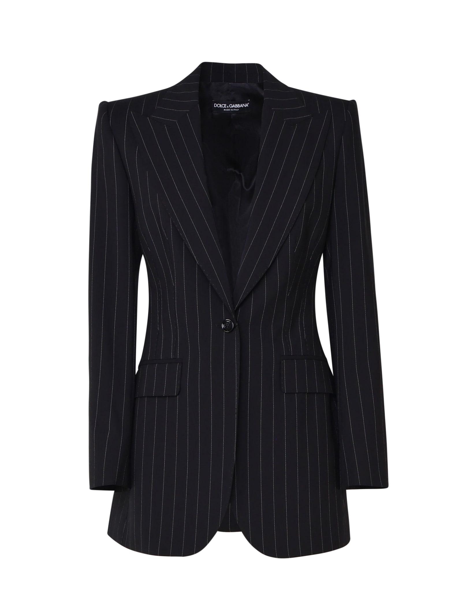 dolce & gabbana pinstriped tailored blazer
