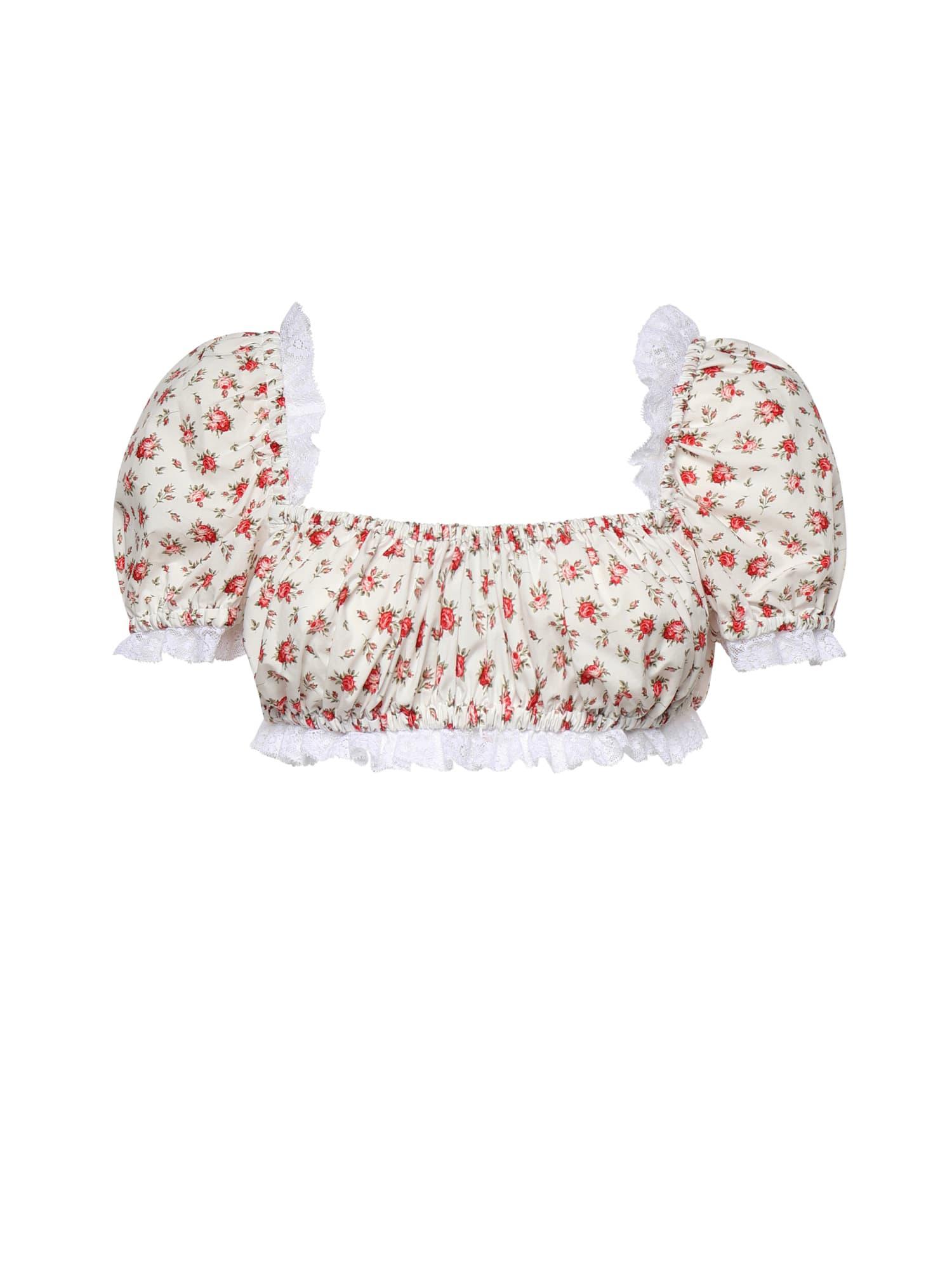 dolce & gabbana poplin top with a rose print