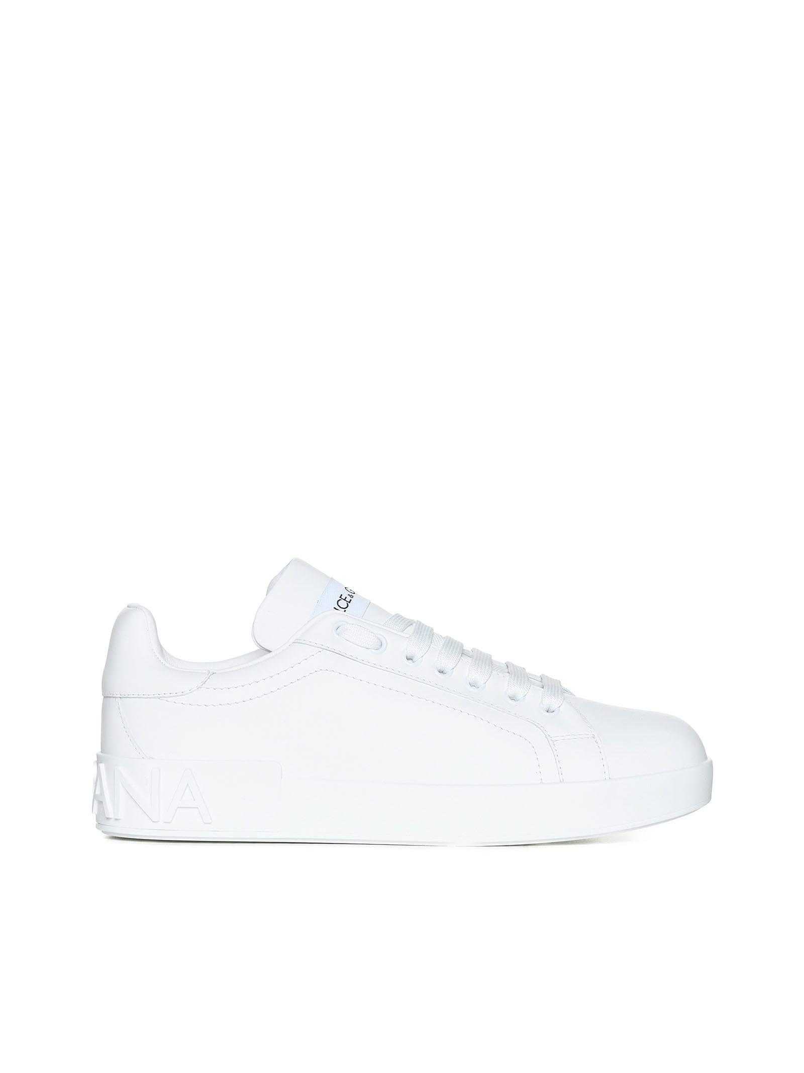 dolce & gabbana portofino leather sneakers