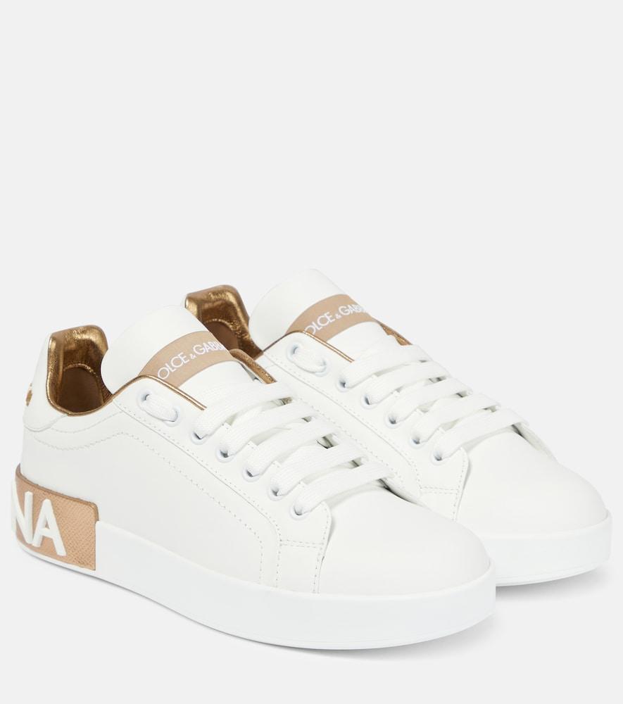 dolce & gabbana portofino leather sneakers