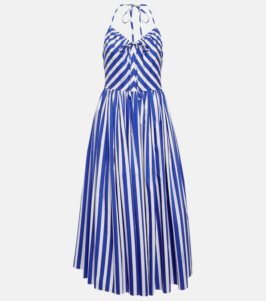 dolce & gabbana portofino striped cotton midi dress