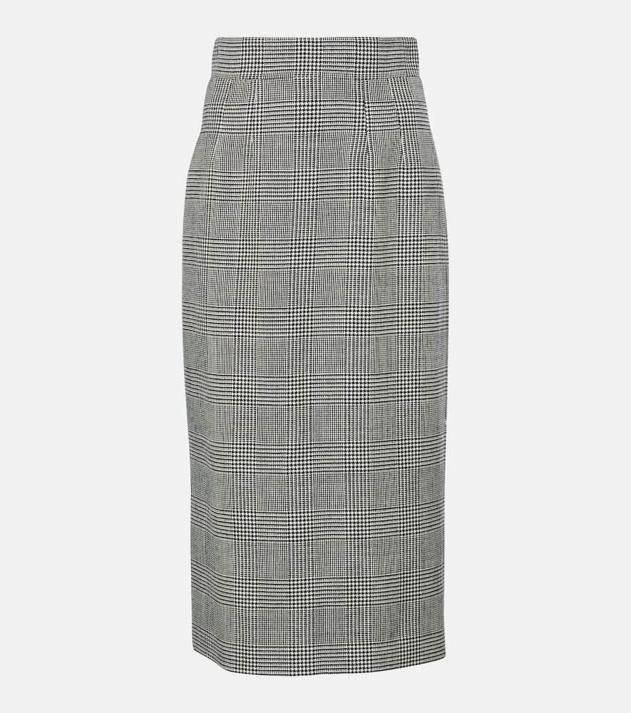 dolce & gabbana prince of wales check virgin wool midi skirt