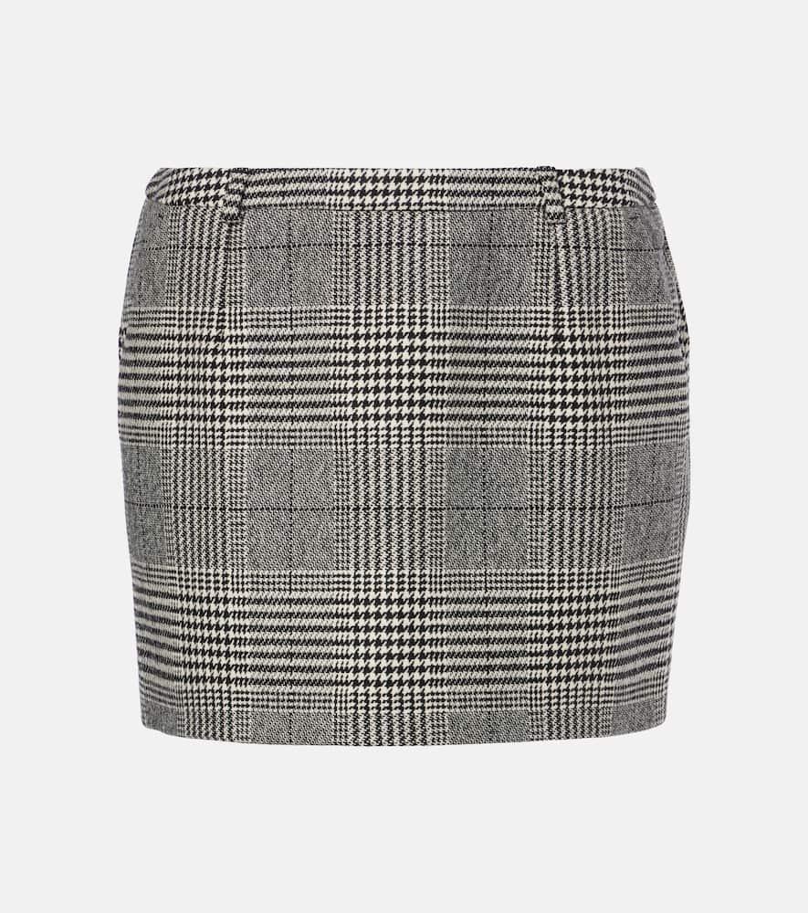 dolce & gabbana prince of wales check wool and cashmere miniskirt