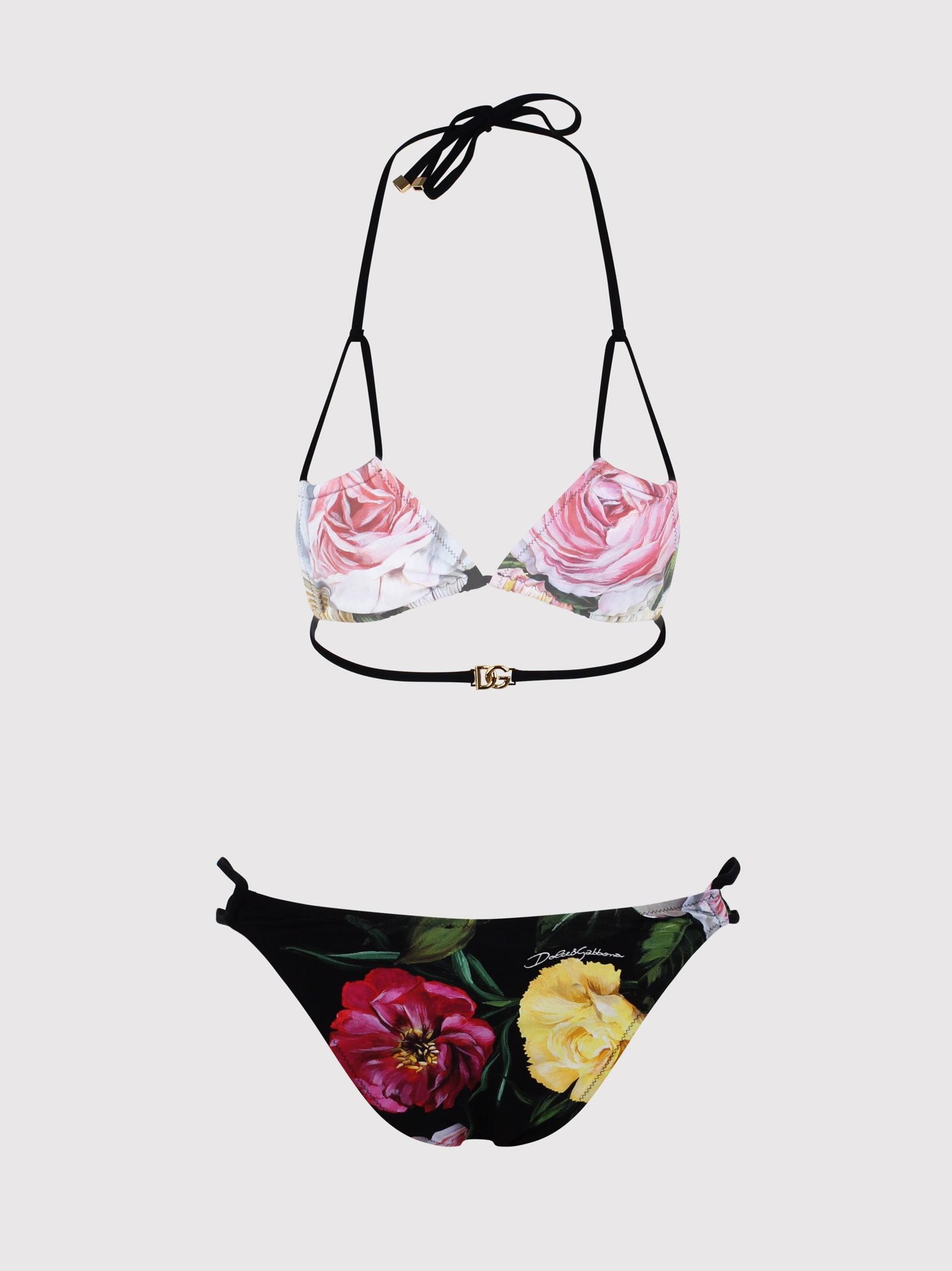 dolce & gabbana print triangle bikini