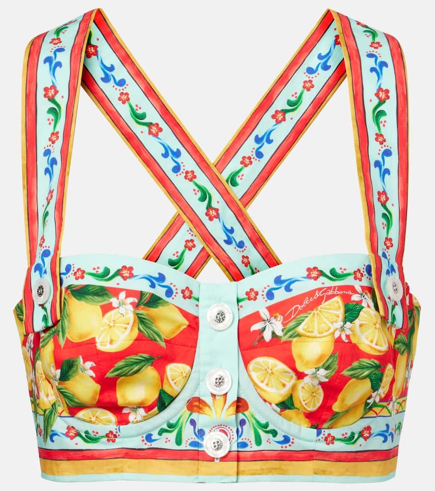 dolce & gabbana printed bra top