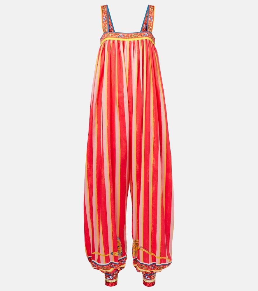 dolce & gabbana printed cotton jumpsuit