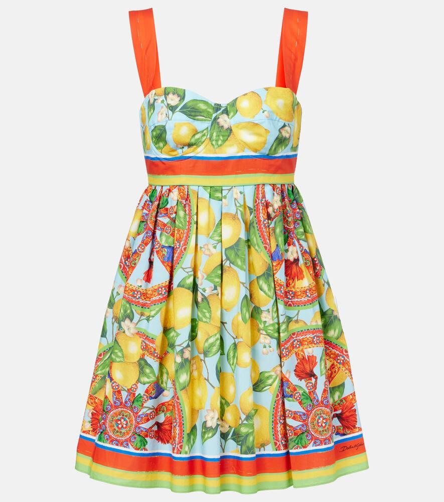 dolce & gabbana printed cotton mini dress