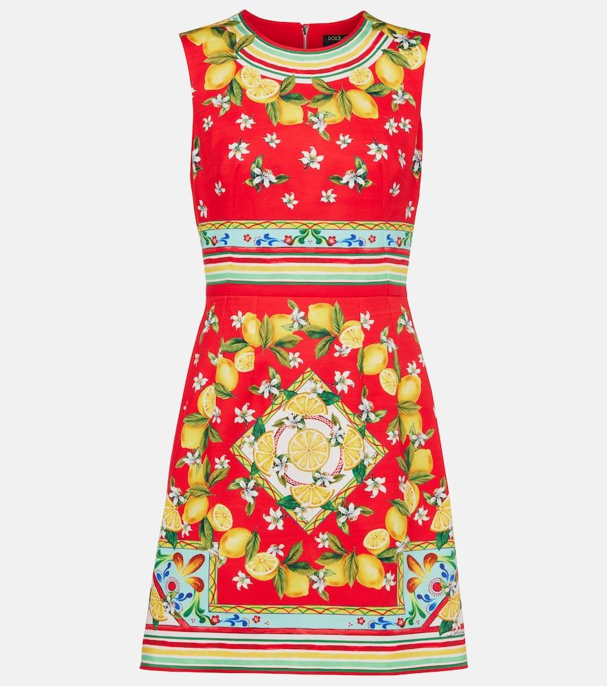dolce & gabbana printed cotton minidress