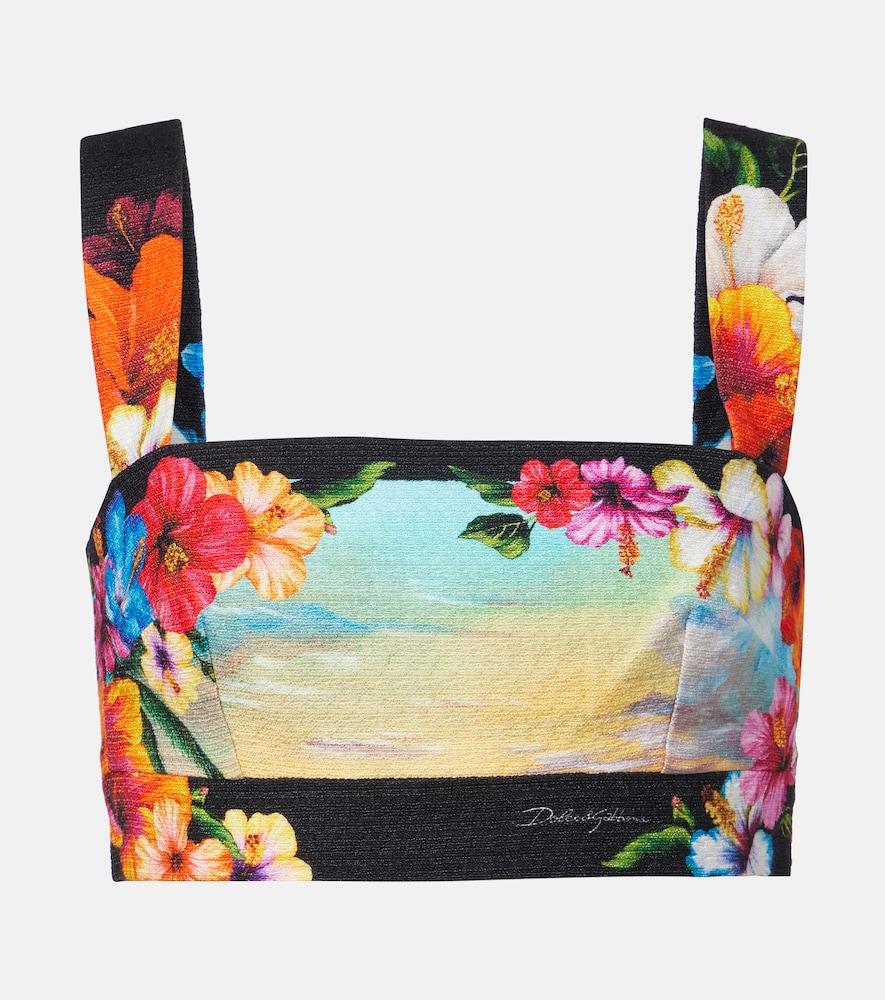 dolce & gabbana printed crop top