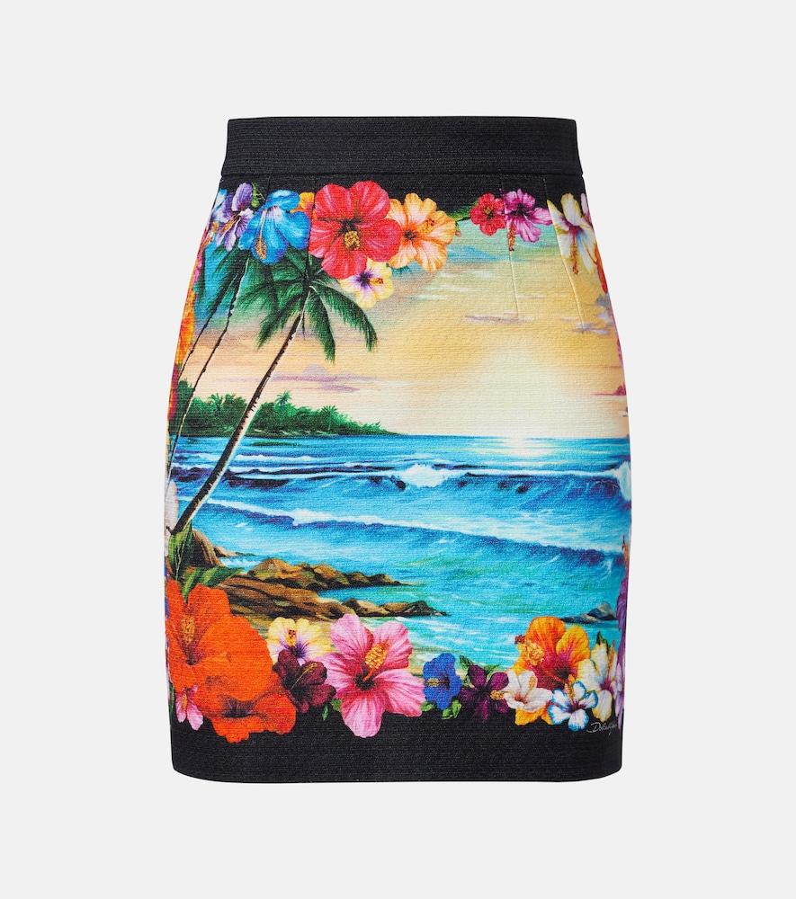 dolce & gabbana printed miniskirt