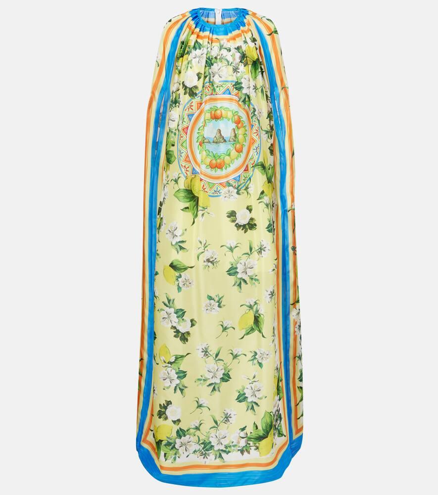 dolce & gabbana printed silk cape