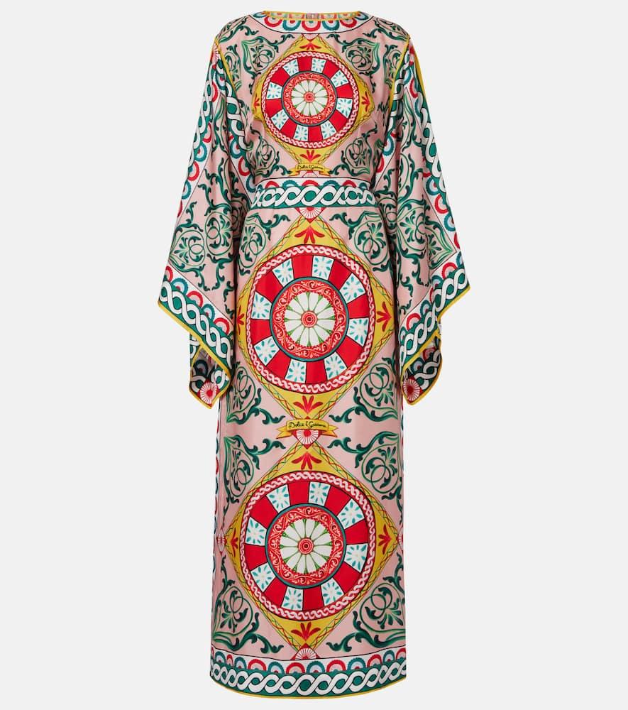 dolce & gabbana printed silk gown