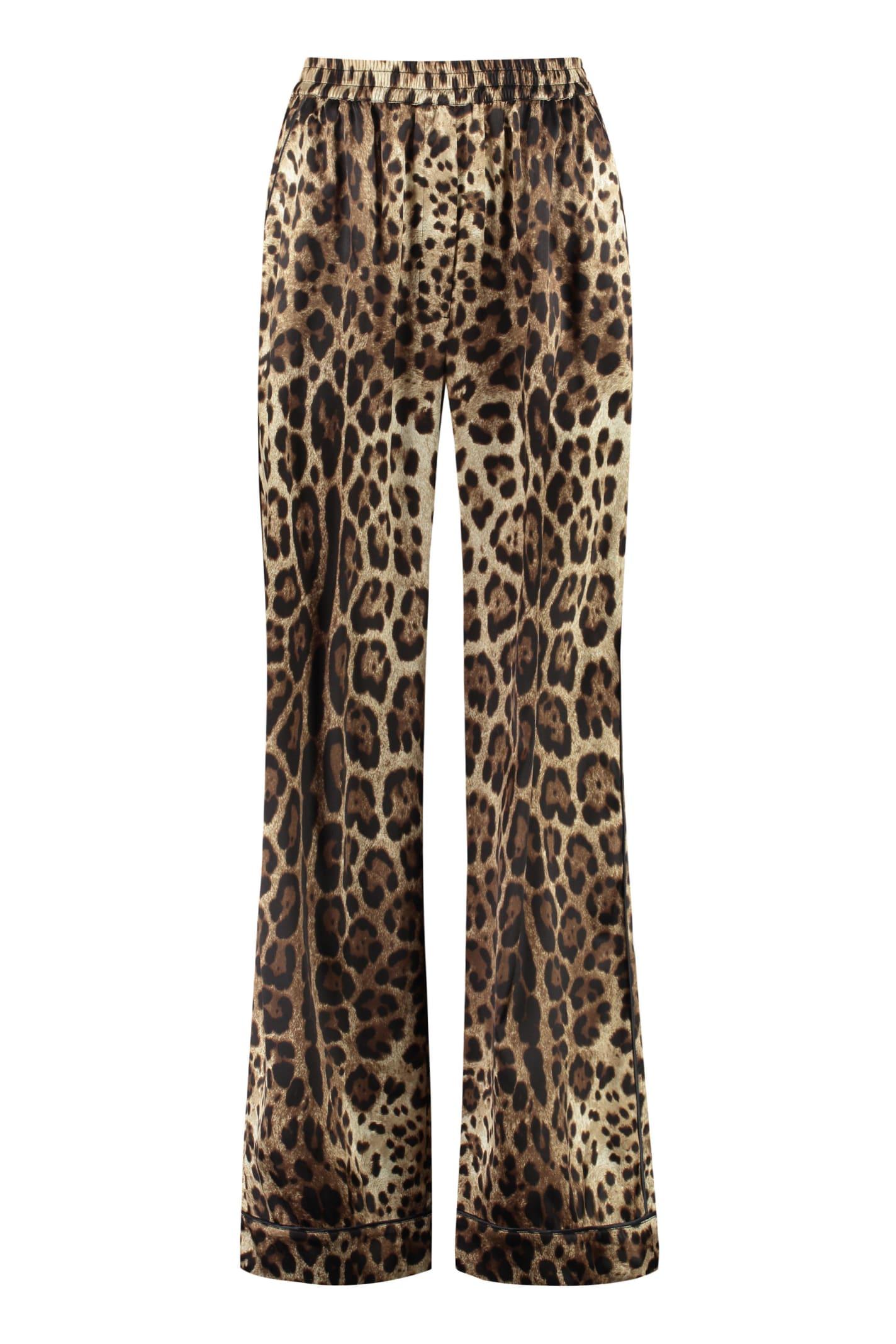 dolce & gabbana printed silk pants