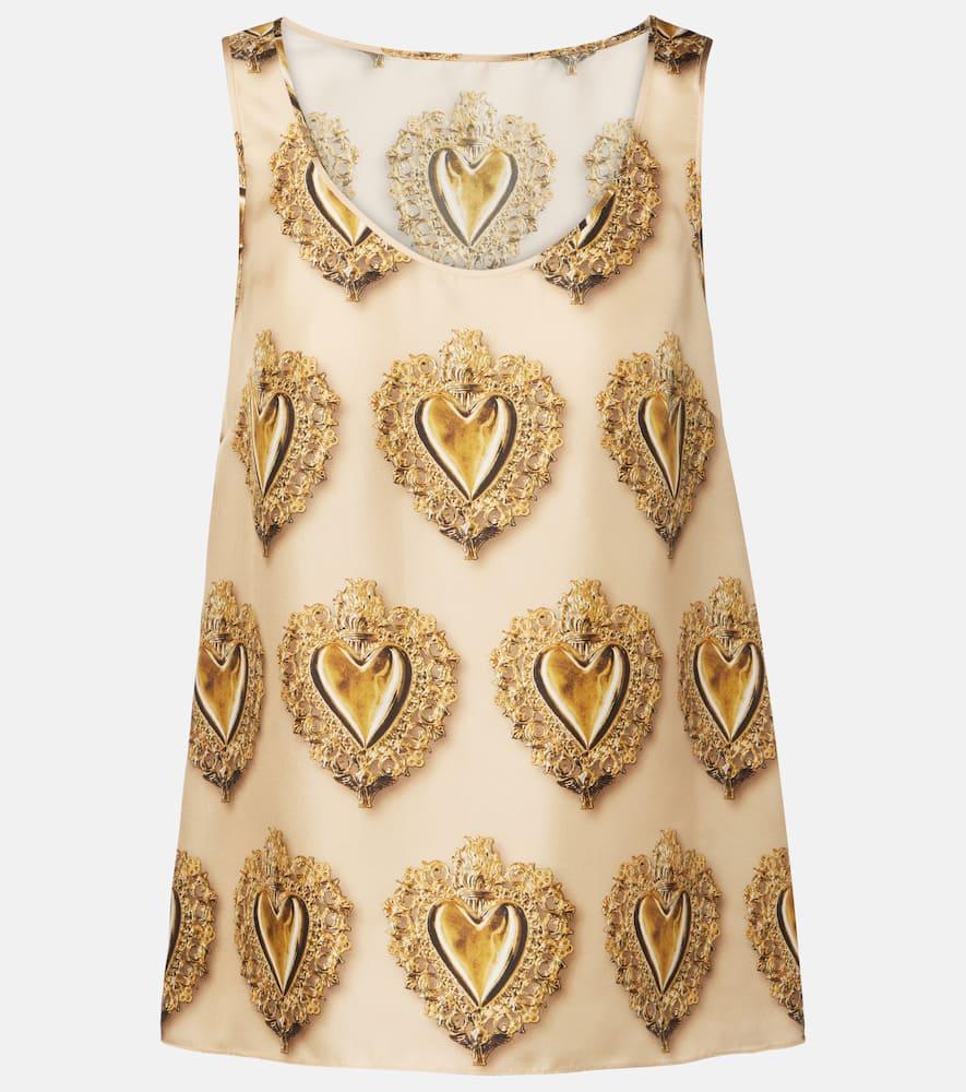 dolce & gabbana printed silk satin top