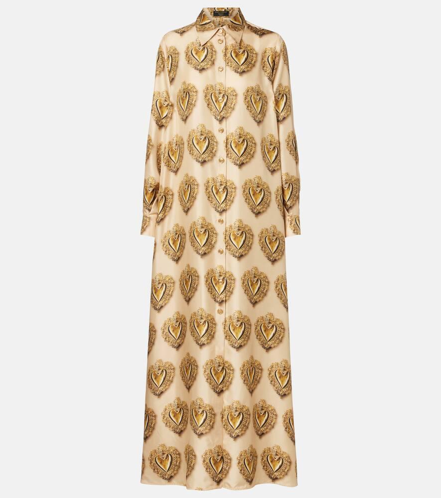 dolce & gabbana printed silk shirt dress
