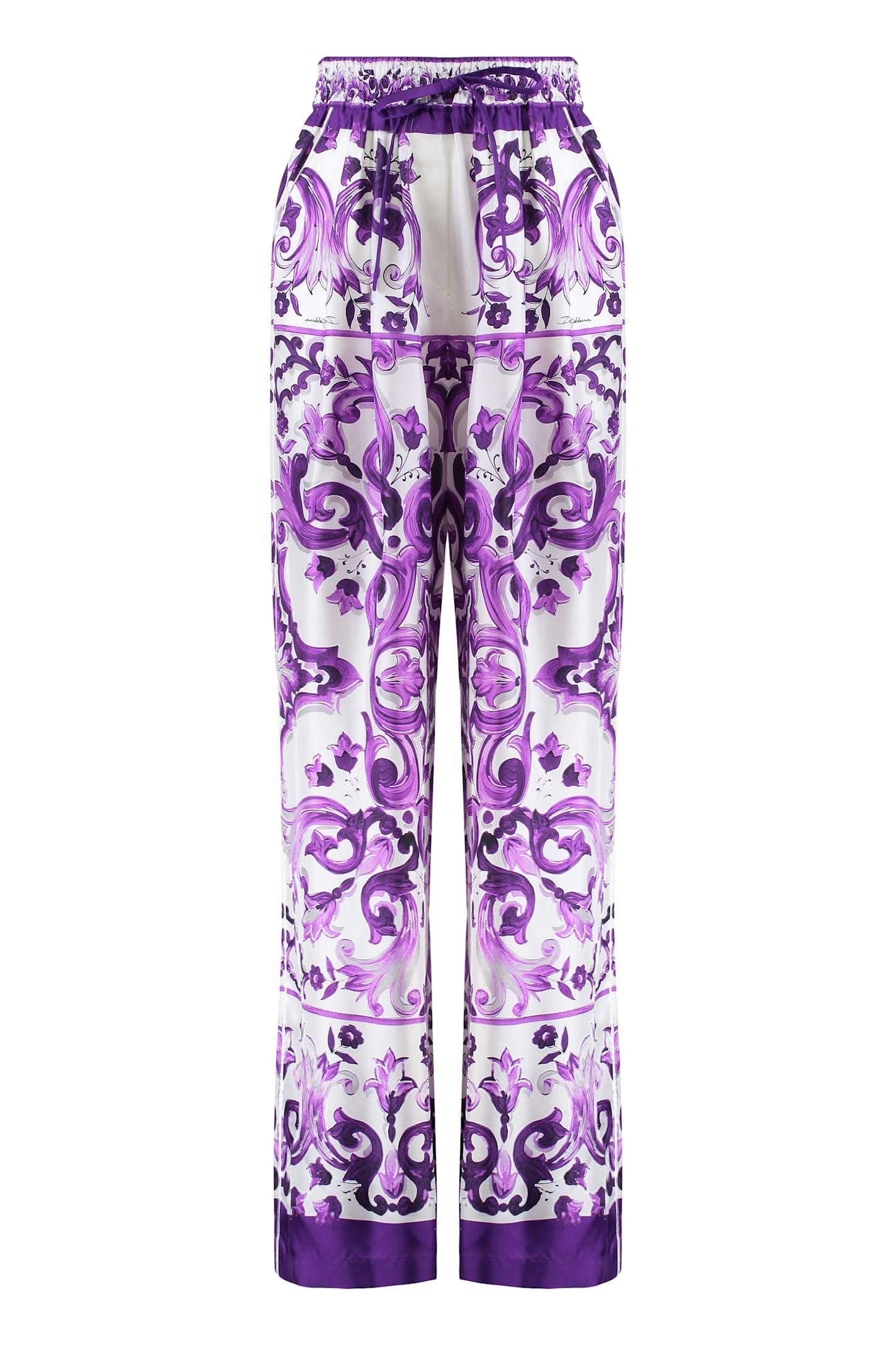 dolce & gabbana printed twill trousers