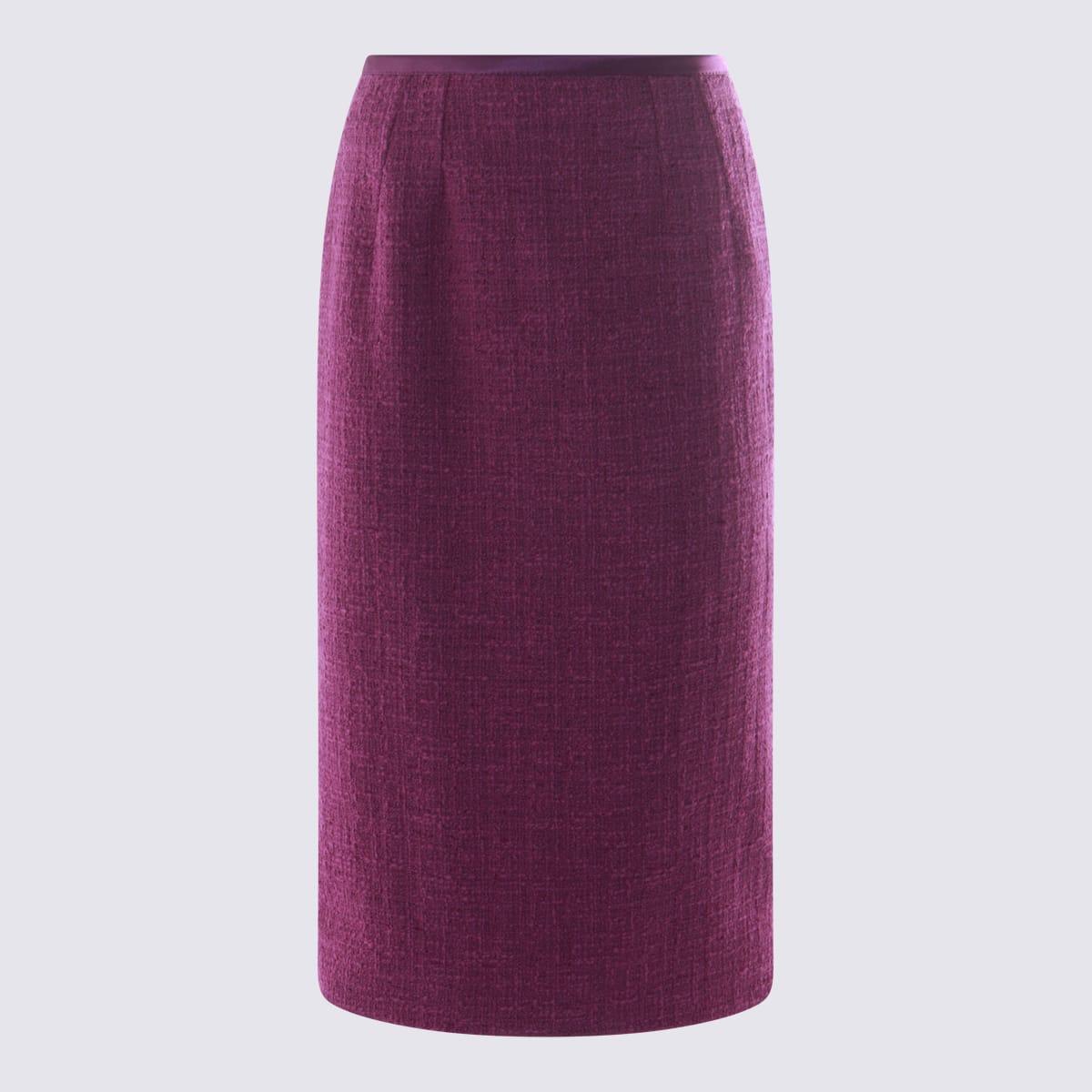 dolce & gabbana purple cotton midi skirt