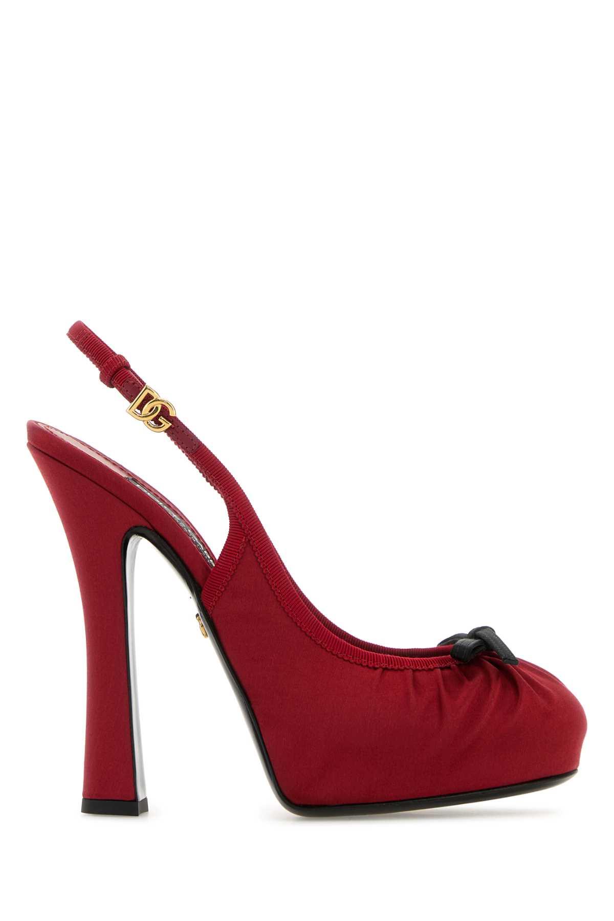 dolce & gabbana red satin pumps