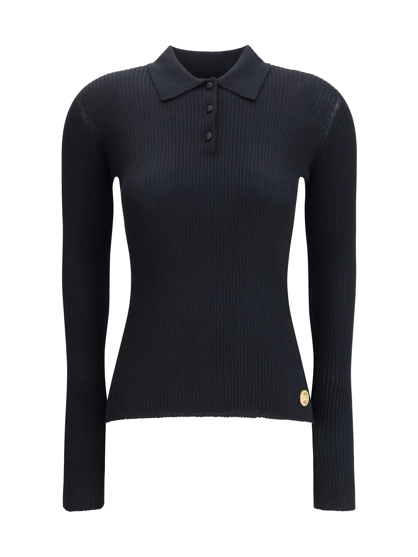 dolce & gabbana ribbed polo sweater