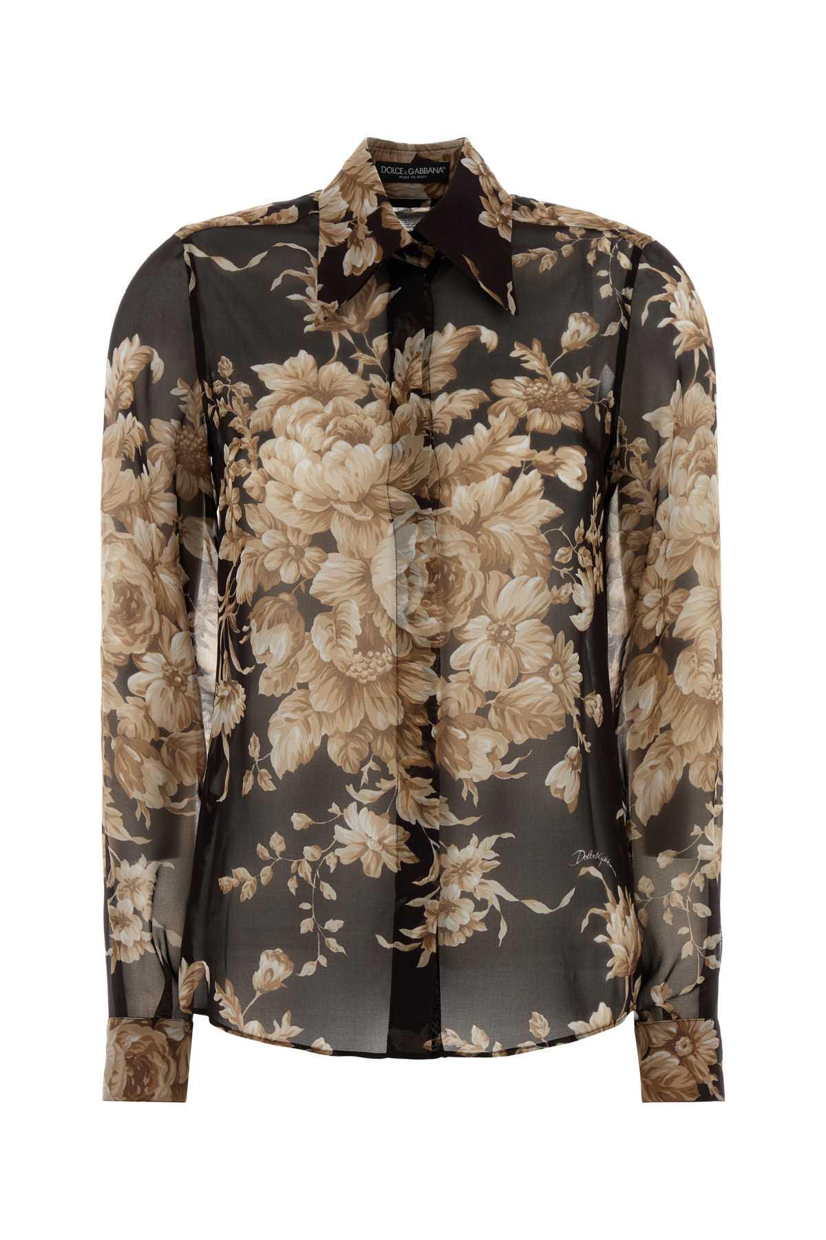 dolce & gabbana rose print shirt