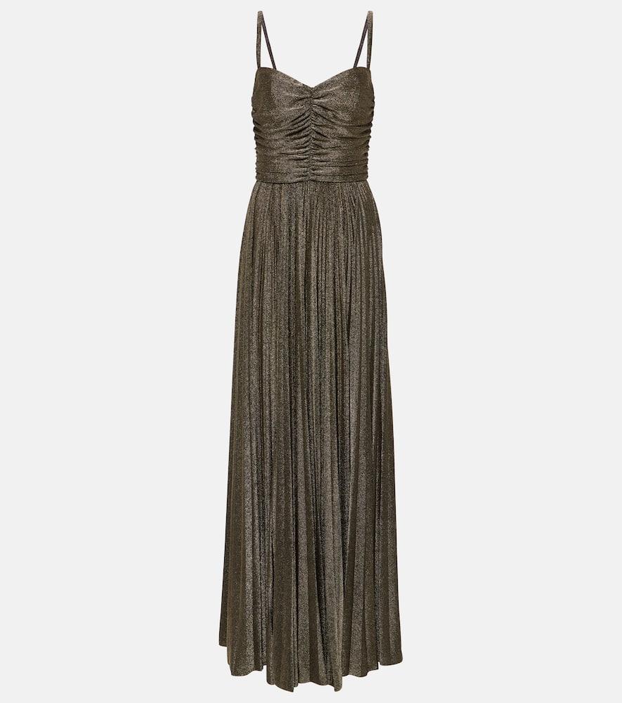 dolce & gabbana ruched metallic gown